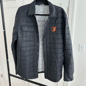Cutter & Buck Black Lightweight Shirt Jacket - Baltimore Orioles